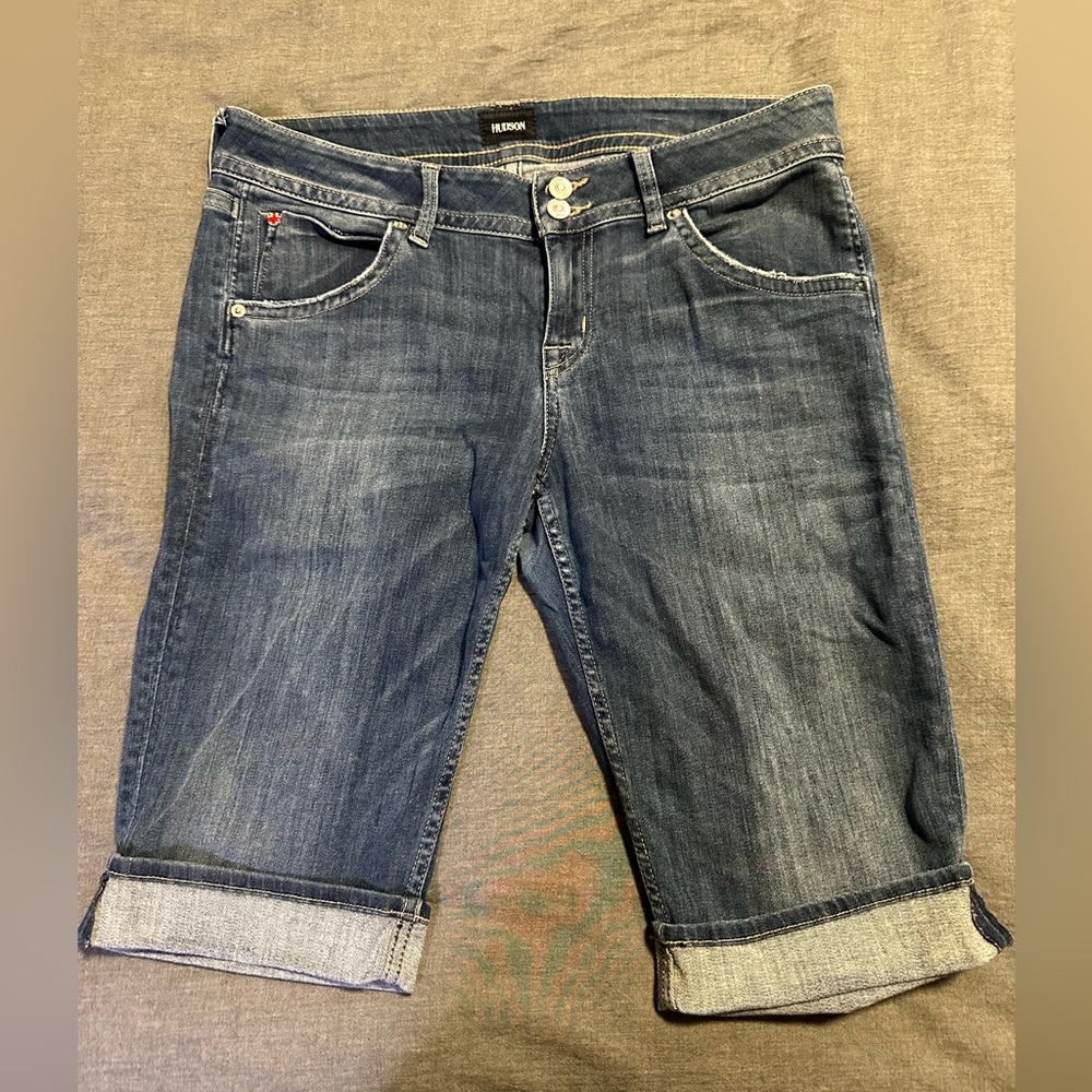 Hudson Jeans Palerme Knee Cuffed Short In Alabaster Daze 2